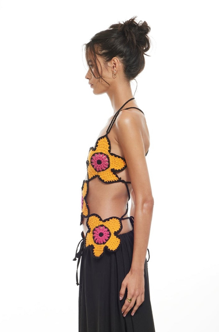 PINK ON ORANGE BLOSSOM TOP