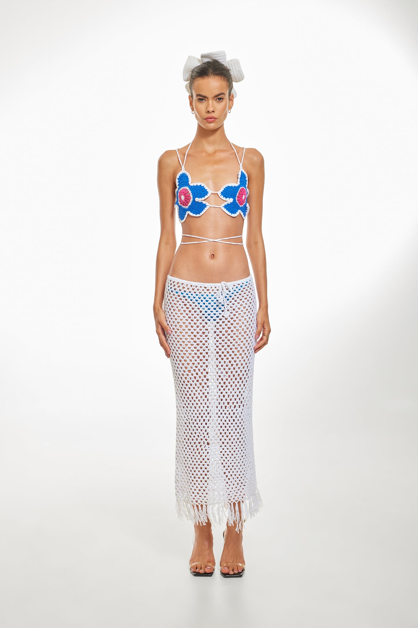 WHITE CROCHET  MAXI SKIRT